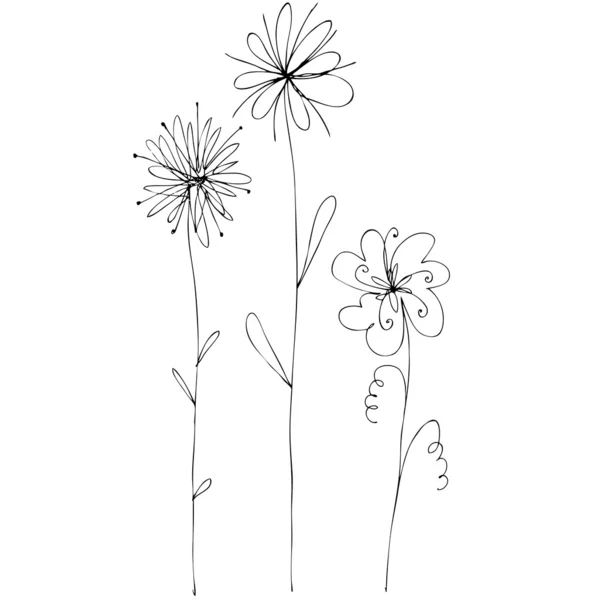 Geïllustreerde schattig bloemen voor uw ontwerp van de lente — Stockfoto