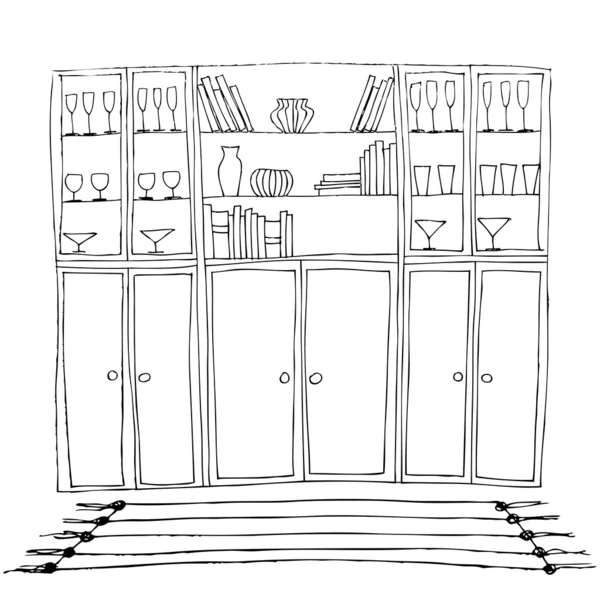 Illustratie van interieur, boekenplank — Stockfoto