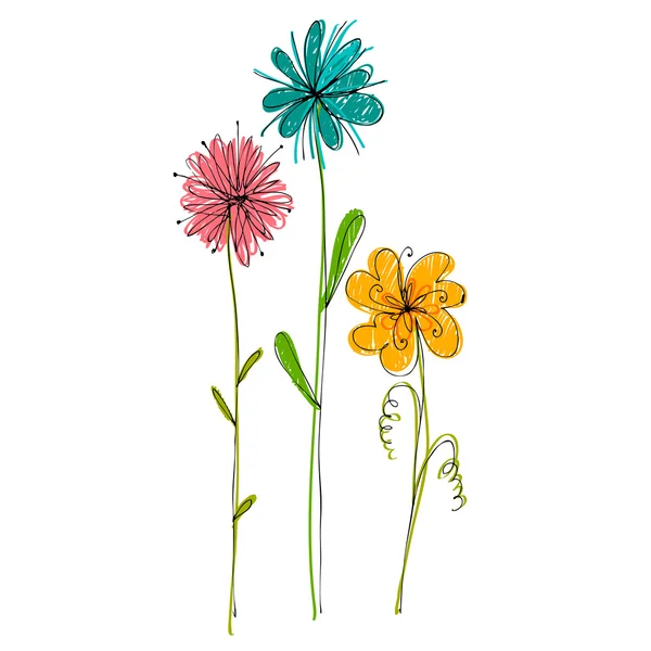 Illustrated cute flower for your spring design — Stock Photo, Image