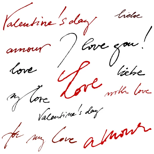 Prachtige vector kalligrafische achtergrond voor Valentijnsdag — Stockvector