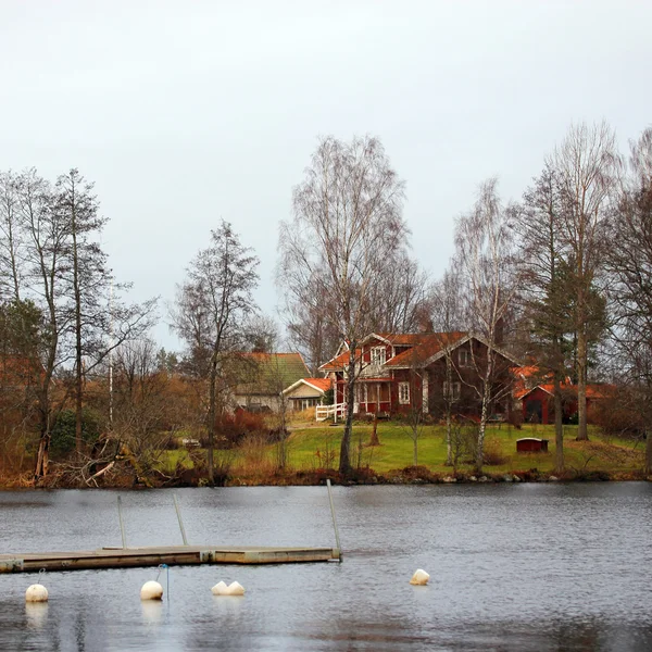 Παραδοσιακό σπίτι σουηδικό — Φωτογραφία Αρχείου