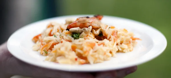 Asya basmati pirinç risotto ile ızgara karides, Hindistan cevizi sütü, ch