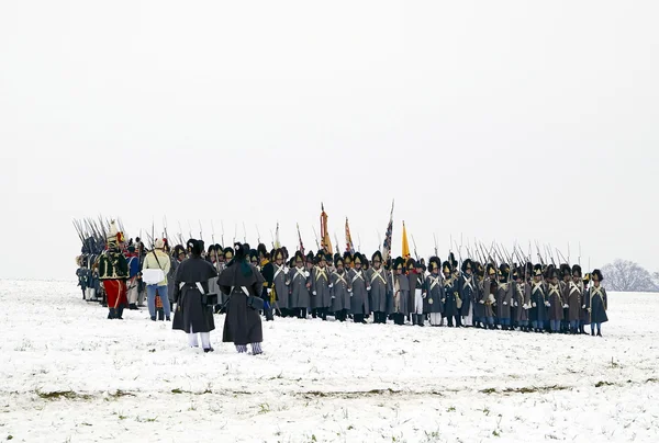 stock image TVAROZNA, CZECH REPUBLIC - DECEMBER 3: History fans in military