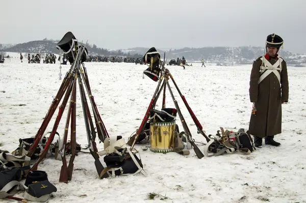 Tvarozna, Tschechische Republik - 3. Dezember: Geschichtsfans im Militär — Stockfoto