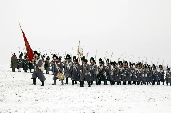 TVAROZNA, CZECH REPUBLIC - DECEMBER 3: History fans in military — Stock Photo, Image
