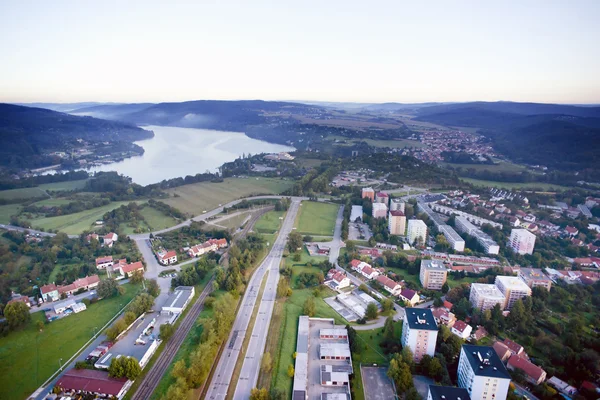 Vista aerea sulla città, Brno, Repubblica Ceca Fotografia Stock