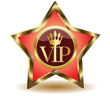 Gold star with a VIP.Vector clipart