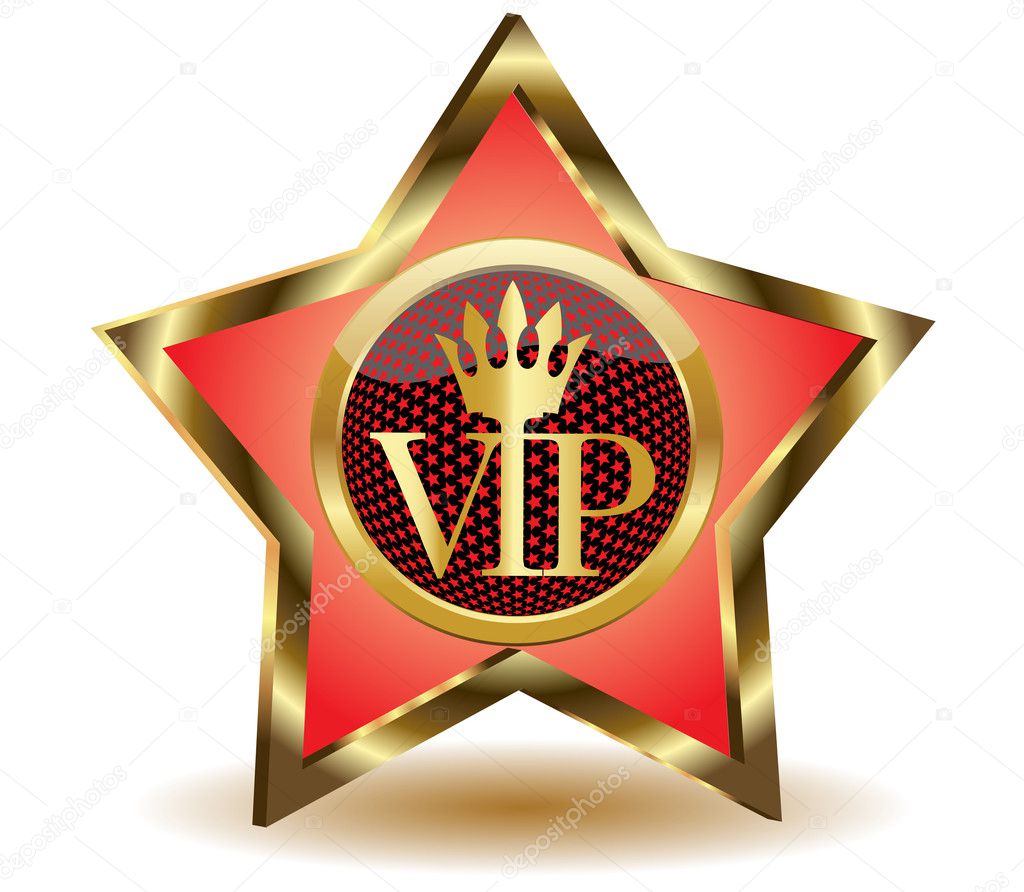 Gold Star With A Vip Vector Stock Vector Image By C Aratum