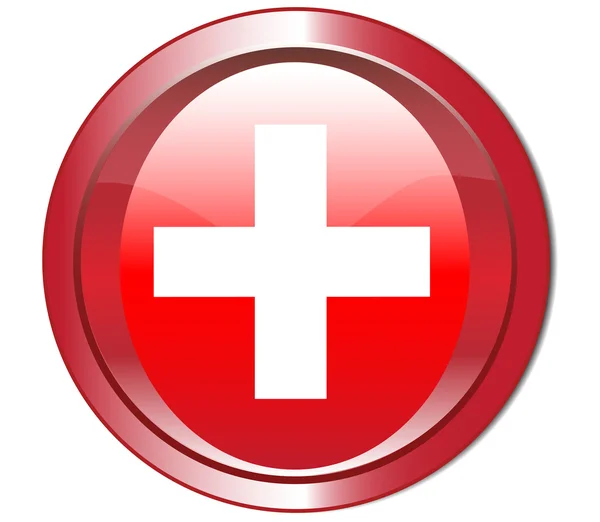 スイス旗 button.vector — ストックベクタ
