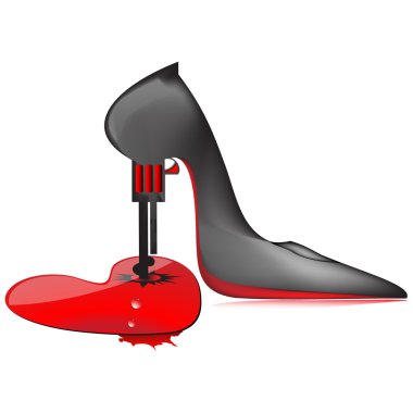 Hert-Women's Shoes pistol.Vector clipart