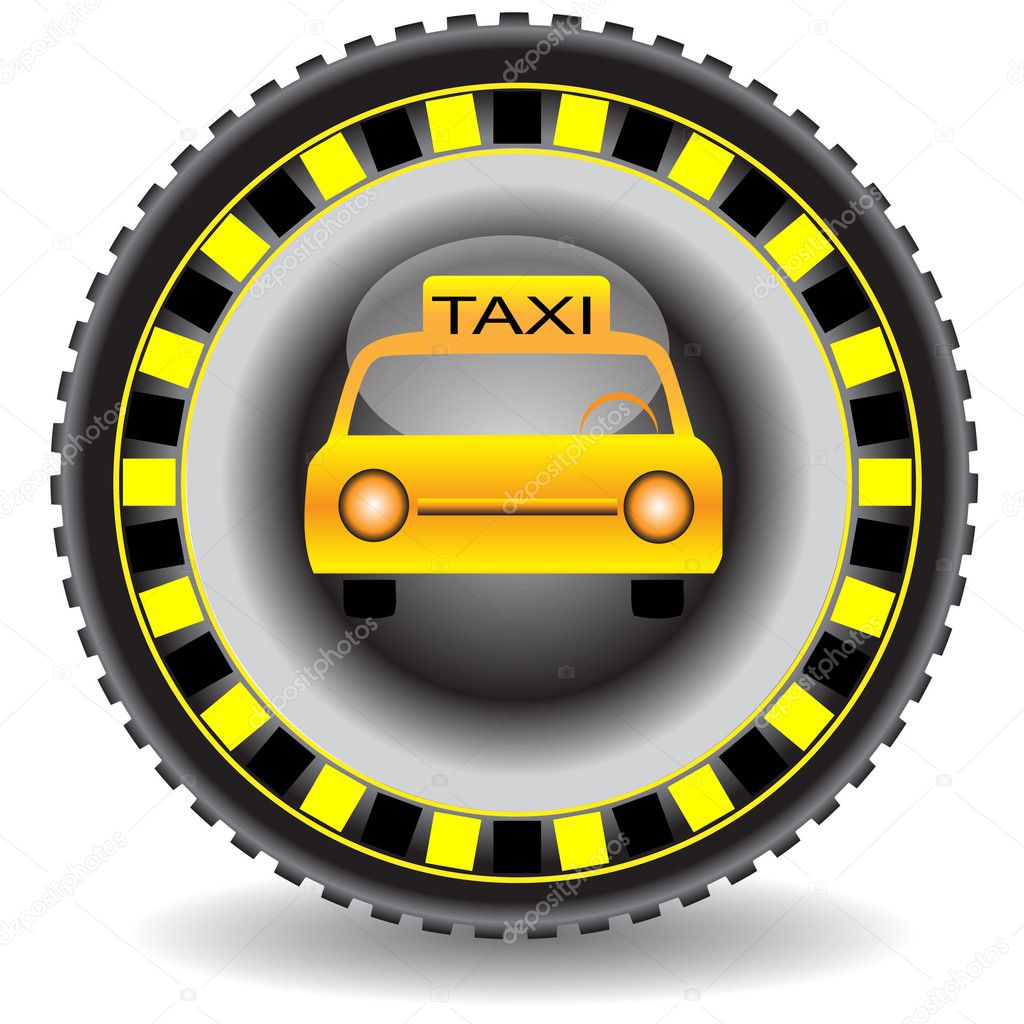 Taxi icon wheel car.Vector