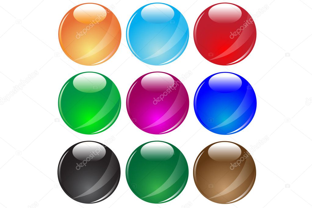 Colored glass balls.Vector
