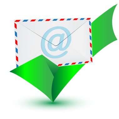 Check mark e-mail.Vector clipart