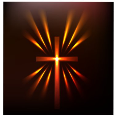 Hot light of the cross.Vector clipart