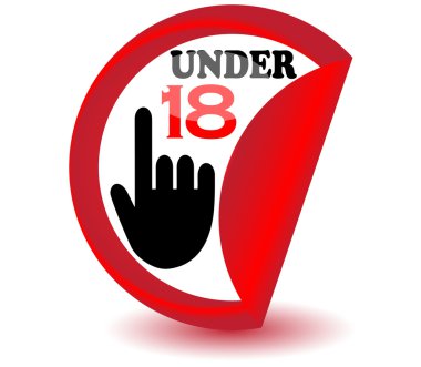 Under eighteen sign.Vector clipart