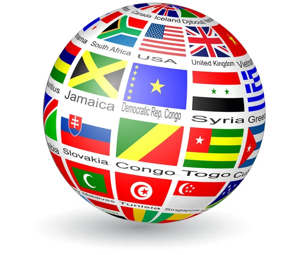 Iinternational Flagge globe.vector — Stockvektor