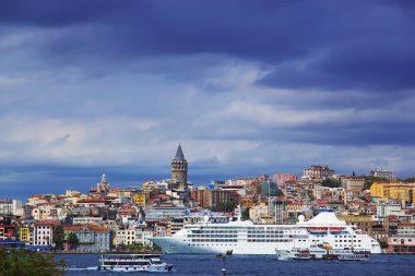 Bosphorus and Galata Tower clipart