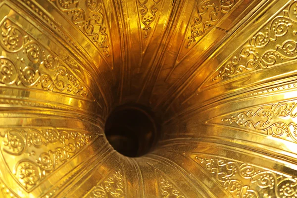 Золотий грамофон роги — стокове фото