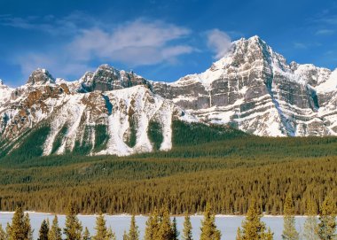 Panoramic view to Canadian Rockies Mountains clipart