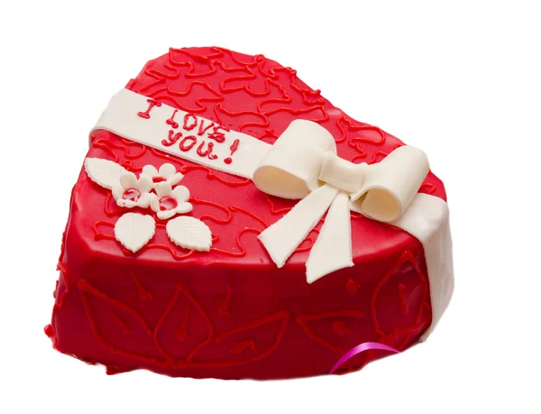 stock image Heart-shaped cake