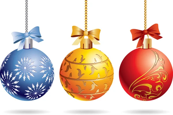 Trois boule de Noël Illustrations De Stock Libres De Droits