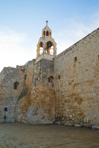 Glockenschlag der Geburtskirche in Betlehem lizenzfreie Stockbilder