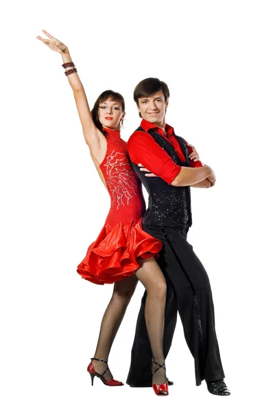 Två tango dansare poserar — Stockfoto