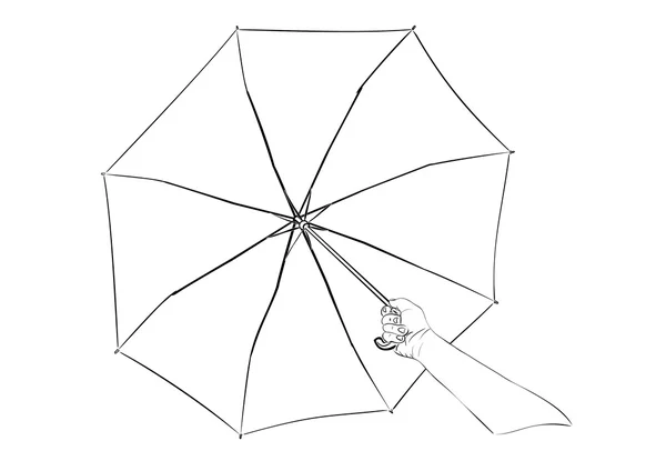 Hand with umbrella — Stock Vector