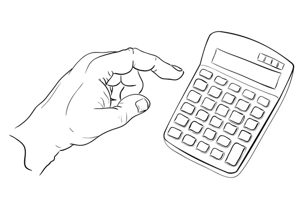 Калькулятор для ручного нажатия — стоковый вектор