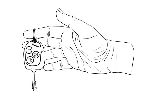 Femme main donnant la clé de la voiture — Image vectorielle