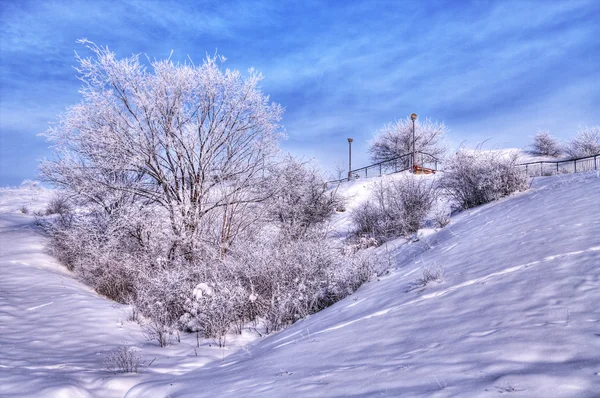 Zimowy krajobraz. obrazu HDR — Zdjęcie stockowe