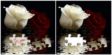 Two cards with white and red roses. clipart