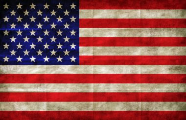 grunge kağıt üzerinde Amerikan bayrağı