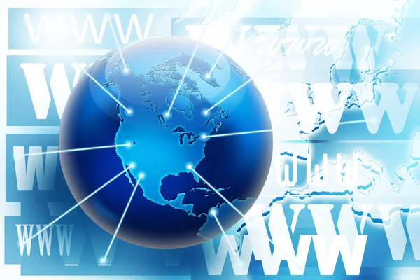 インターネットおよびワールド ・ ワイド ・ ウェブの接続概念図 — ストック写真