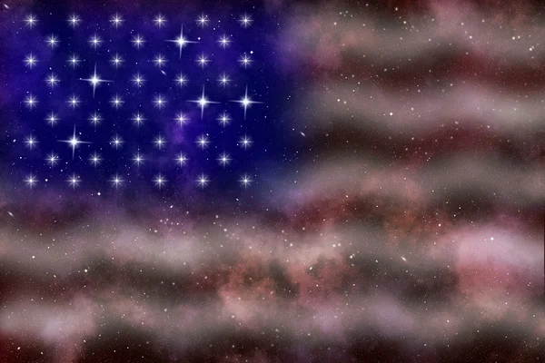 Amerikaanse vlag gestileerde abstracte ruimte achtergrond — Stockfoto