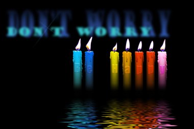 Colored candles be happy flooding water clipart