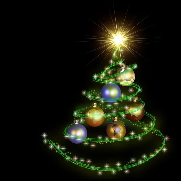 抽象的圣诞树螺旋 — 图库照片