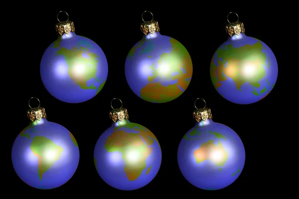Christmas balls with earth — 图库照片