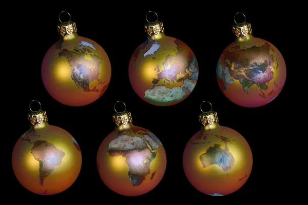 Christmas balls with earth — Stock fotografie