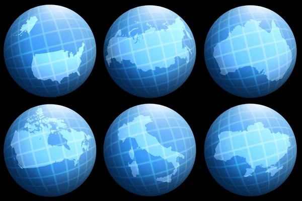 Collections countries on globe — Stock Photo, Image
