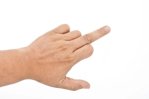Του ανθρώπου χέρι εμφάνιση μεσαίο δάχτυλο — Φωτογραφία Αρχείου