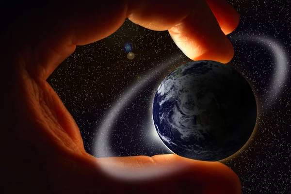 stock image Hand with earth