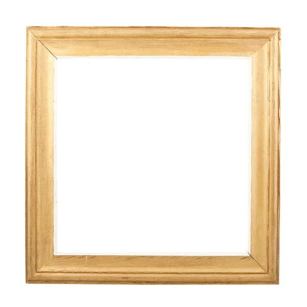กรอบสีทองถูกแยกจากพื้นหลังสีขาว — ภาพถ่ายสต็อก