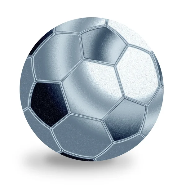 Srebrna piłka nożna Piłka — Zdjęcie stockowe