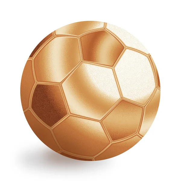 Balón de fútbol de bronce — Foto de Stock