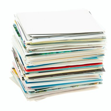 Postcards stack. clipart