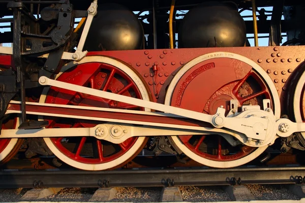 stock image Couple wheels steam train