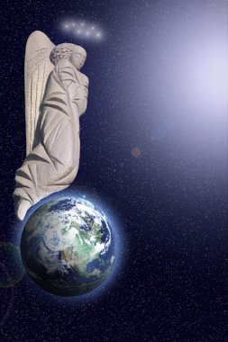Angel and earth clipart
