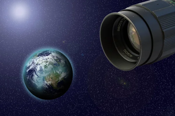Objective and earth — Stock Photo, Image