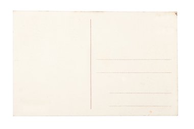 Blank postcard over white background.